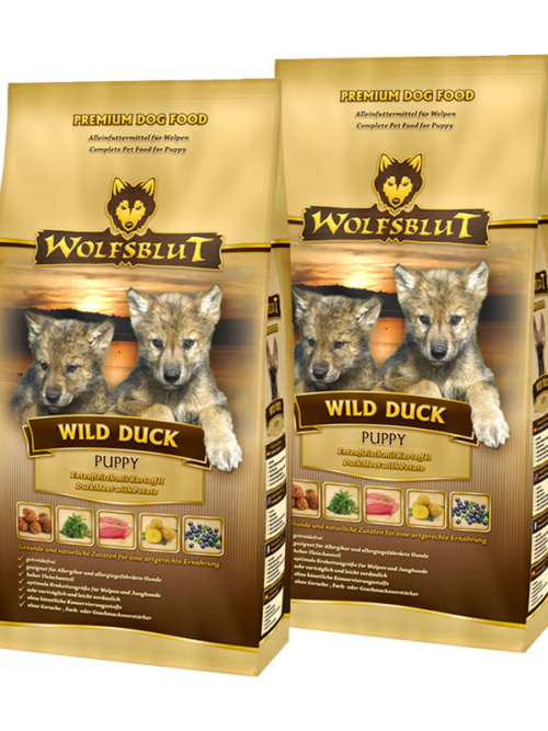 WOLFSBLUT Puppy Wild Duck Entenfleisch mit Kartoffel 2x2 kg