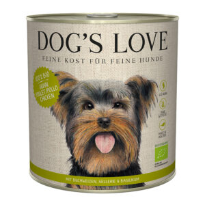 DOG'S LOVE BIO 6x800g Huhn mit Buchweizen & Sellerie