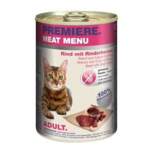 PREMIERE Meat Menu Adult Rinderherzen 24x400 g