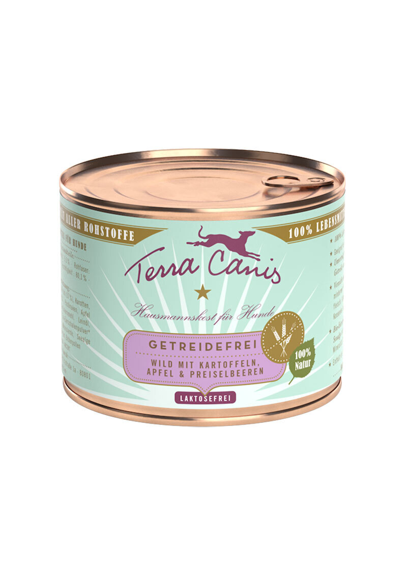 Terra Canis Getreidefrei Adult 12x200g Wild mit Kartoffeln, Apfel & Preiselbeeren