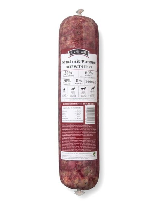 Simple BARF Rind mit Pansen 24x1 kg