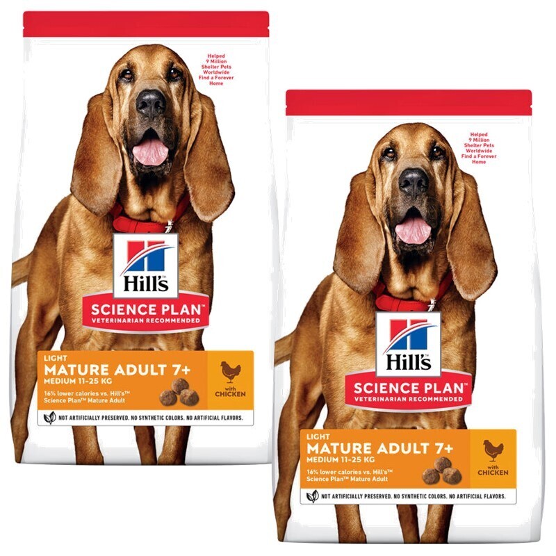 Hill's Science Plan Mature Adult 7+ Senior Light mit Huhn 2x14 kg