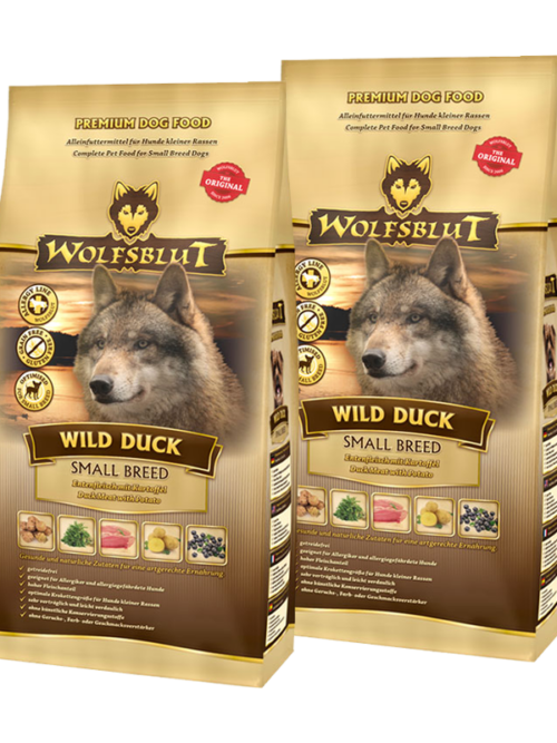WOLFSBLUT Small Breed Wild Duck Entenfleisch mit Kartoffel 2x2 kg