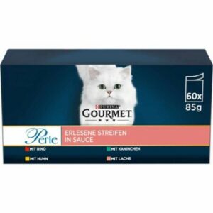 GOURMET Perle Erlesene Streifen in Sauce Sorten-Mix 60x85g