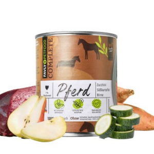 FAVLY Petfood Nassfutter Pferd mit Zucchini, Süßkartoffel & Birne 6x800 g