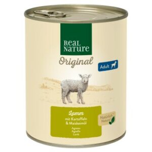 REAL NATURE Original Nassfutter für Hunde Adult Lamm mit Kartoffeln 6x800 g