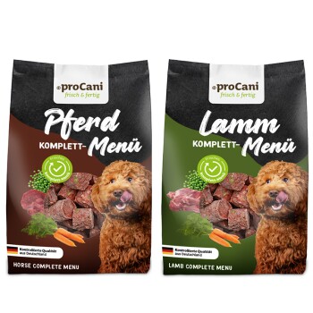 ProCani BARF Komplettmenü Hund TK-Nuggets Napffertig Hypoallergen Probierpaket 6x750 g
