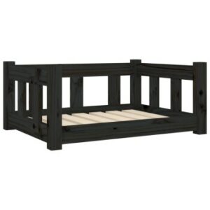 VidaXL Hundebett Massivholz Kiefer schwarz/ braun 50,5 cm, 28 cm, 65,5 cm