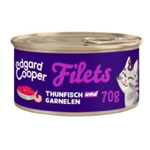 Edgard & Cooper Nassfutter Katze Adult Filets Thunfisch & Garnelen 24x70 g