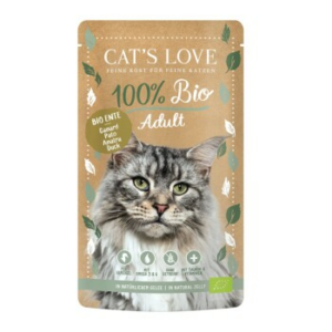 CAT'S LOVE Bio Nassfutter Katze Adult in Gelee Ente 24x100 g