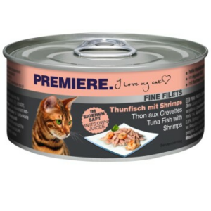PREMIERE Fine Filets Naturell Thunfisch mit Shrimps 12x80 g