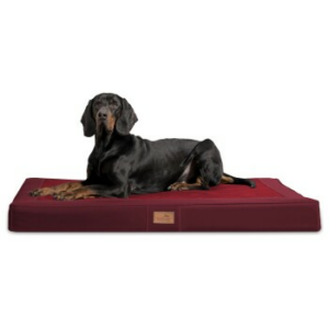 Tierlando ® OSCAR VISCO Orthopädische Hundematratze Kunstleder Velours Hundebett dunkelrot 1,2 m, 11 cm, 90 cm