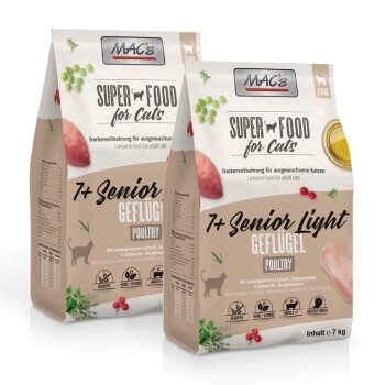 MAC's Cat +7 Senior Trockenfutter Light Geflügel 2x7 kg