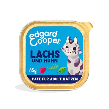Edgard & Cooper Nassfutter Katze Adult Paté Lachs und Huhn 64x85 g