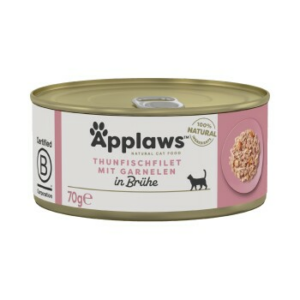 Applaws Nassfutter Katze Adult in Brühe Thunfischfilet mit Garnele 48x70 g