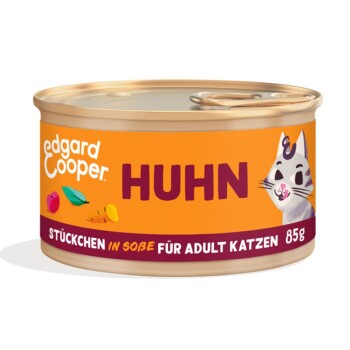Edgard & Cooper Nassfutter Katze Adult Stückchen in Soße Huhn 36x85 g