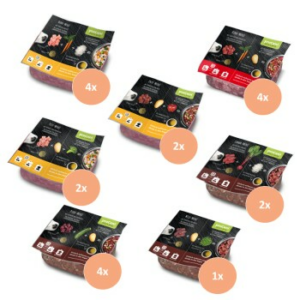 ProCani BARF Komplettmenü TK-Blockware Napffertig Probierpaket 16x500g