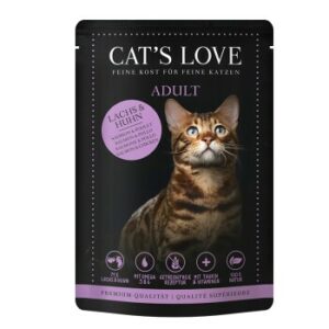 CAT'S LOVE Nassfutter Katze Adult in Gelee Lachs & Huhn 48x85 g