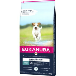 EUKANUBA Trockenfutter Hund Small & Medium Breed Adult, getreidefrei mit Fisch 12 kg