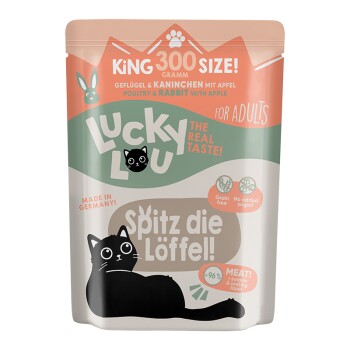 Lucky Lou Nassfutter Katze Adult Geflügel & Kaninchen 24x300 g