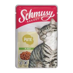 Schmusy Ragout Nassfutter Katze Adult in Gelee Pute 22x100 g