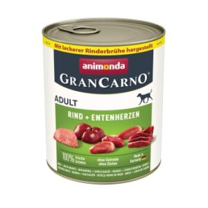 animonda GranCarno Original Nassfutter Hund Adult, Rind & Entenherzen 24x800 g