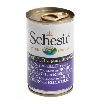 Schesir Natural 24x140g Thunfisch mit Rinderfilet