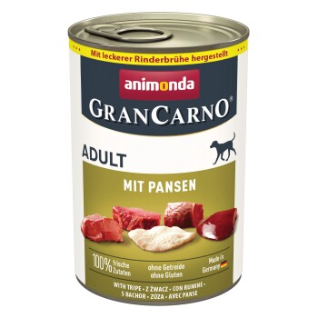 animonda GranCarno Original Nassfutter Hund Adult, Pansen 24x400 g