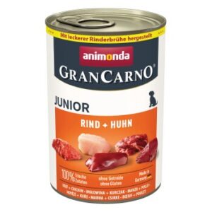 animonda GranCarno Original Nassfutter Hund Junior, Rind & Huhn 24x400 g