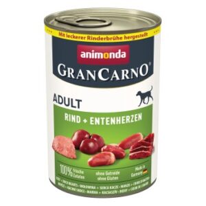 animonda GranCarno Original Nassfutter Hund Adult, Rind & Entenherzen 24x400 g