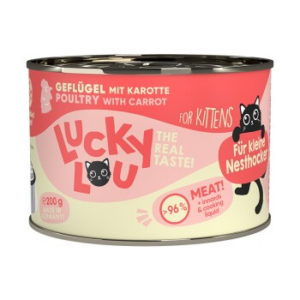Lucky Lou Nassfutter Katze Kitten Geflügel 24x200 g