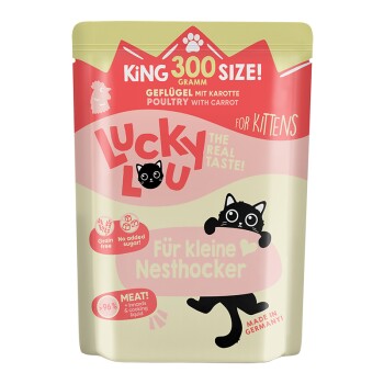 Lucky Lou Nassfutter Katze Kitten Geflügel 24x300 g