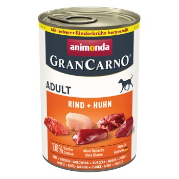 animonda GranCarno Original Nassfutter Hund Adult, Rind & Huhn 24x400 g