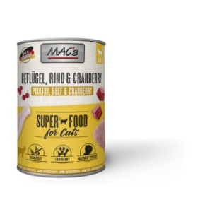 MAC's Nassfutter Katze Adult Geflügel, Rind und Cranberry 24x400 g