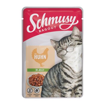 Schmusy Ragout Nassfutter Katze Adult in Gelee Huhn 88x100 g