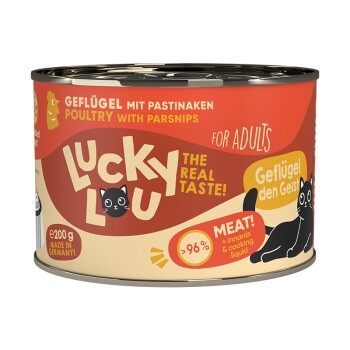Lucky Lou Nassfutter Katze Adult Geflügel 24x200 g