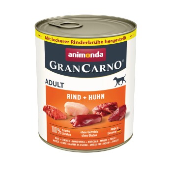 animonda GranCarno Original Nassfutter Hund Adult, Rind & Huhn 24x800 g