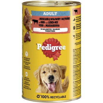 Pedigree Nassfutter Hund Adult, in Gelee, Rind 12x1,2 kg