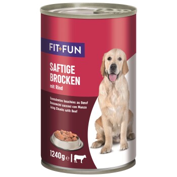 FIT+FUN Nassfutter Hund Audlt, Ragout, Rind 24x1,24 kg