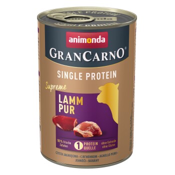 animonda GranCarno Single Protein Supreme Nassfutter Hund Adult, Lamm pur 24x400 g