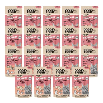 Dogs'n Tiger Adult Nassfutter Katze, Firlefanz, Rind, Truthahn & Möhre, 24x 125g