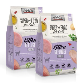 MAC's Cat Trockenfutter Katze Kitten Geflügel 2x7 kg