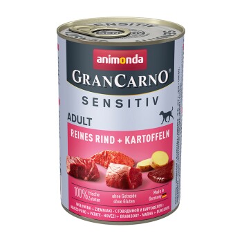 animonda GranCarno Sensitiv Nassfutter Hund Adult, Rind & Kartoffel 24x400 g