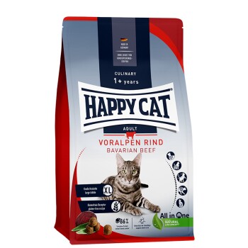 HAPPY CAT Culinary Trockenfutter Katze Adult, Voralpen-Rind 10 kg