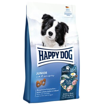 HAPPY DOG fit & vital Trockenfutter Hund, Junior 10 kg