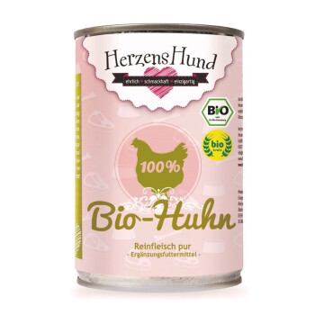 HerzensHund Reinfleisch pur BIO 12x400g Bio Huhn