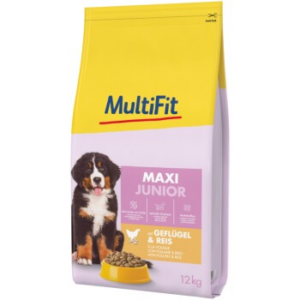 MultiFit Tockenfutter Hund Junior, Maxi, mit Geflügel & Reis 2x12 kg