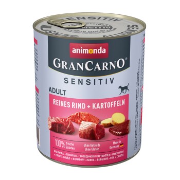 animonda GranCarno Sensitiv Nassfutter Hund Adult, Rind und Kartoffel 6x800 g