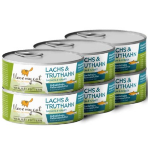 I love my cat Katzenfutter Nass mit Lachs und Truthahn - 6x100g