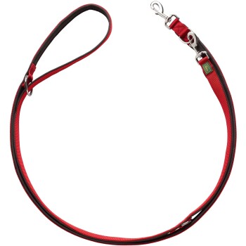 Hunter Verstellbare Führleine Neopren rot/ schwarz 2,5 cm, 3 m